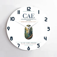 Thumbnail for Columbia Metropolitan Airport (CAE) design on white no frame wall clock