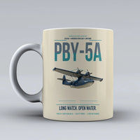 Thumbnail for PBY-5A Catalina design on beige ceramic mug, double-side print