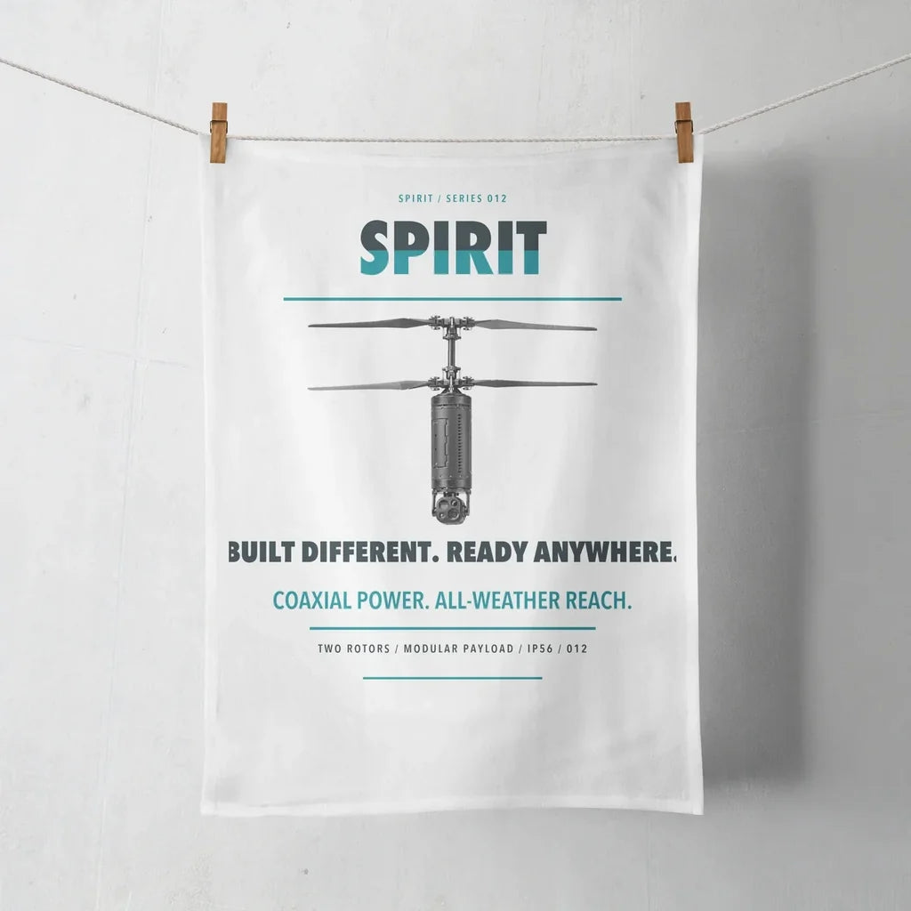 Ascent AeroSystems Spirit design on white towel
