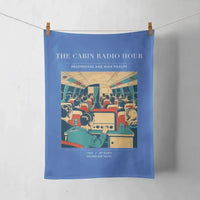 Thumbnail for VINTAGE G4229 - The Cabin Radio Hour - Designed Towels design on blue