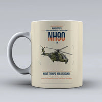 Thumbnail for NHIndustries NH90 TTH design on beige ceramic mug, double-side print