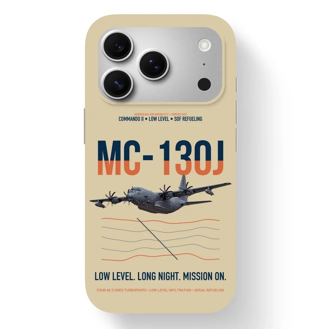 MC-130J COMMANDO II design on beige magsafe iphone case, for iPhone 17 Pro