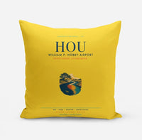 Thumbnail for William P. Hobby Airport (HOU) design on yellow pillow