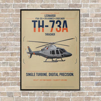Thumbnail for Leonardo TH-73A Thrasher vertical canvas print - framed - beige background