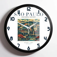 Thumbnail for SAO PAULO - Poster - Wall Clock Framed - White