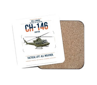 Thumbnail for Bell Canada CH-146 Griffon design on white 1 piece coaster