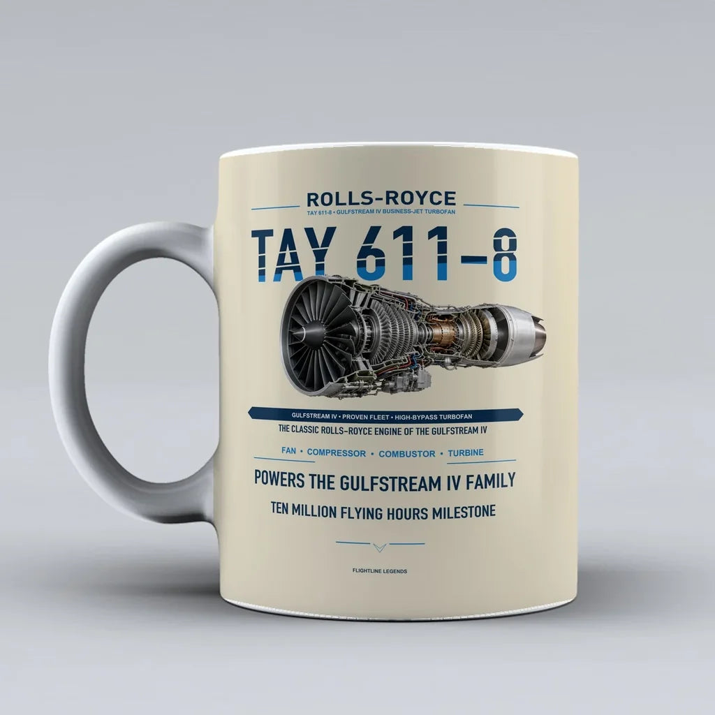 611-8 Mug design on beige tay