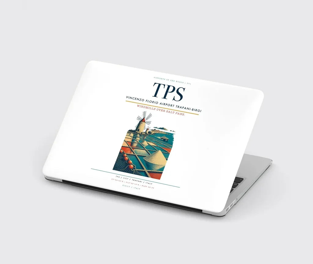 Vincenzo Florio Airport Trapani-Birgi (TPS) design on white MacBook case