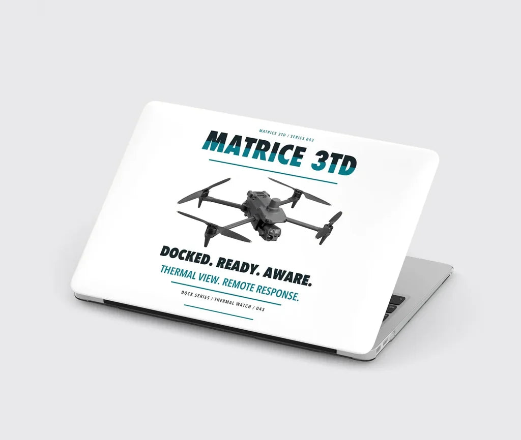 DJI Matrice 3TD design on white MacBook case