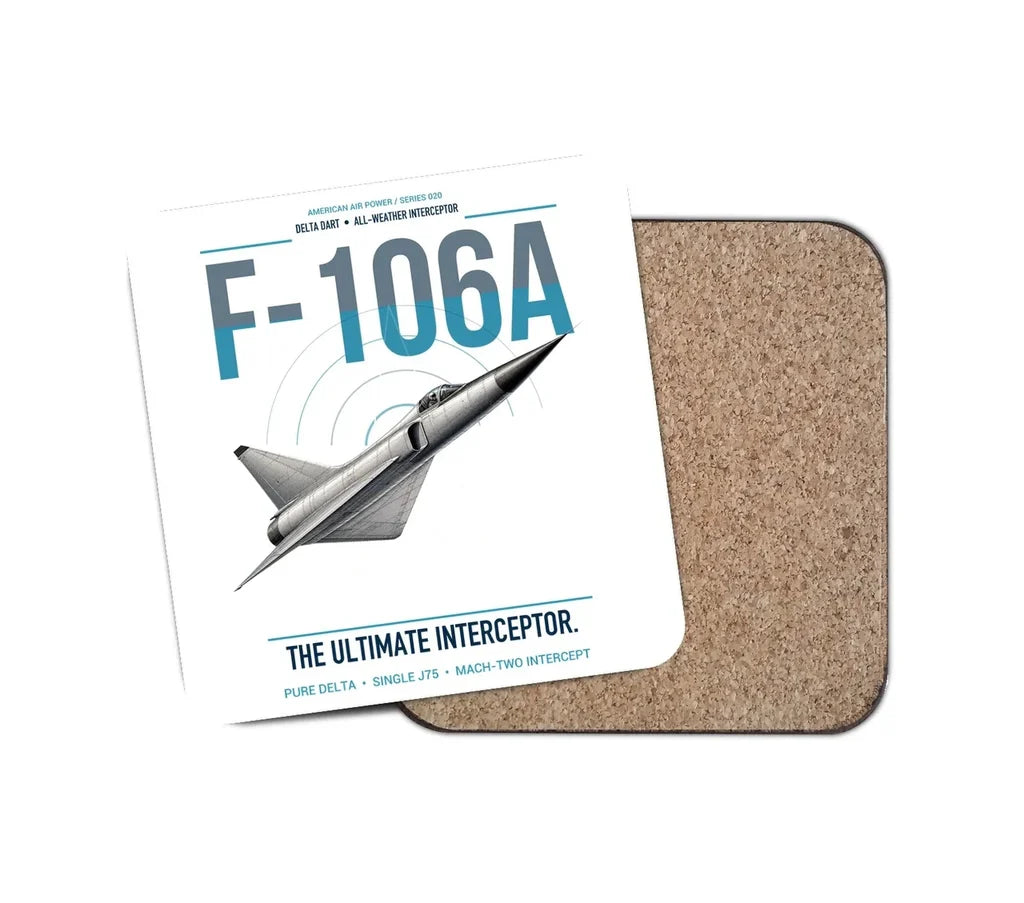F-106A Delta Dart design on white 1 piece coaster