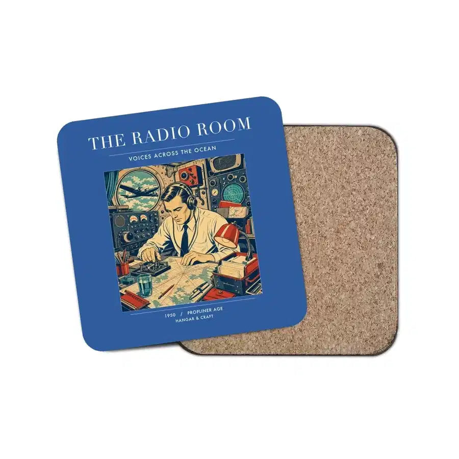 The Radio Room - Designed Coasters design on blue 1-piece