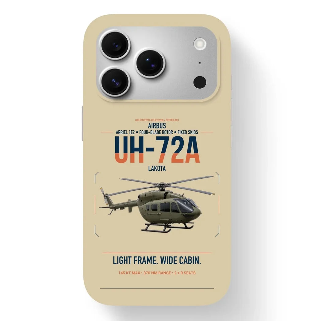 Airbus UH-72A Lakota design on beige magsafe iphone case, for iPhone 17 Pro