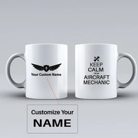 Thumbnail for Aircraft Mechanic Ceramic White aviation design on ceramic mug, premium ceramic with glazed finish.