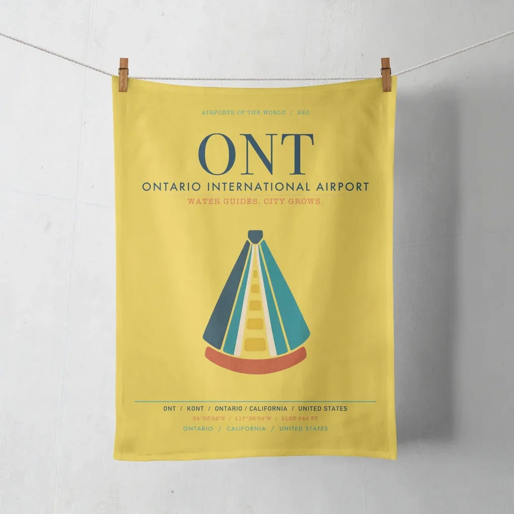 Ontario International Airport (ONT) design on yellow towel