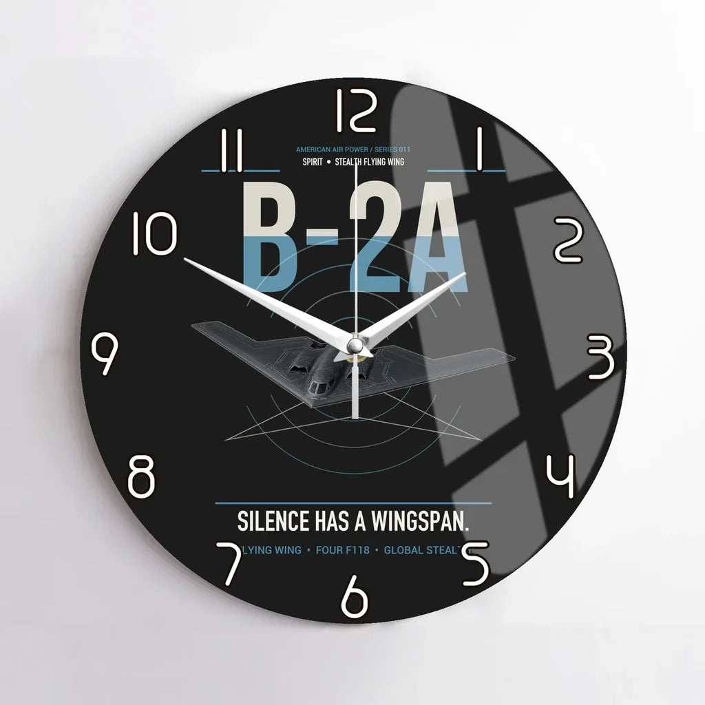 B-2A Spirit design on black no frame wall clock
