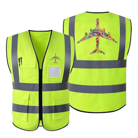 Colourful Airplane Reflective Vests