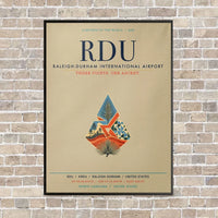 Thumbnail for Raleigh-Durham International Airport RDU vertical canvas print - framed - beige background