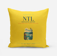 Thumbnail for Newcastle Airport (NTL) design on yellow pillow