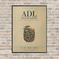 Thumbnail for Adelaide Airport ADL vertical canvas print - framed - beige background