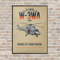 Thumbnail for PZL-Świdnik W-3WA Sokół vertical canvas print - framed - beige background