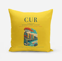 Thumbnail for Curaçao International Airport (CUR) design on yellow pillow