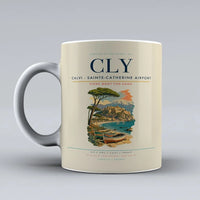 Thumbnail for Calvi (CLY) airport code design on beige ceramic mug