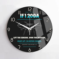 Thumbnail for Inspired Flight IF1200A design on black no frame wall clock