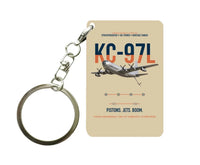 Thumbnail for KC-97L STRATOFREIGHTER design on beige designed key chain, double-side print