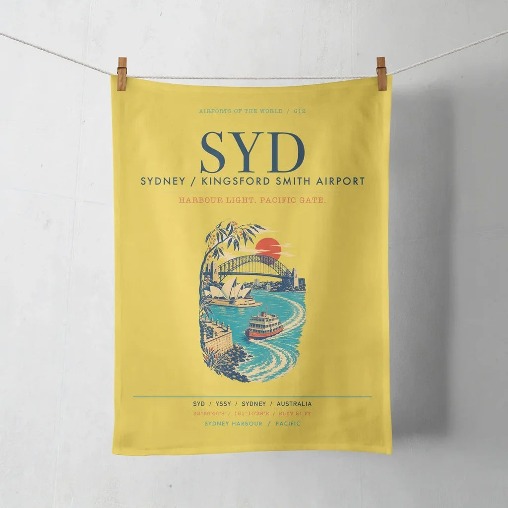 Sydney Kingsford Smith Airport (SYD) design on yellow towel