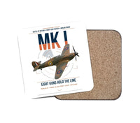 Thumbnail for Hawker Hurricane Mk I design on white 1 piece coaster