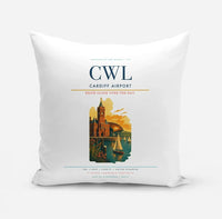 Thumbnail for Cardiff Airport (CWL) design on white pillow