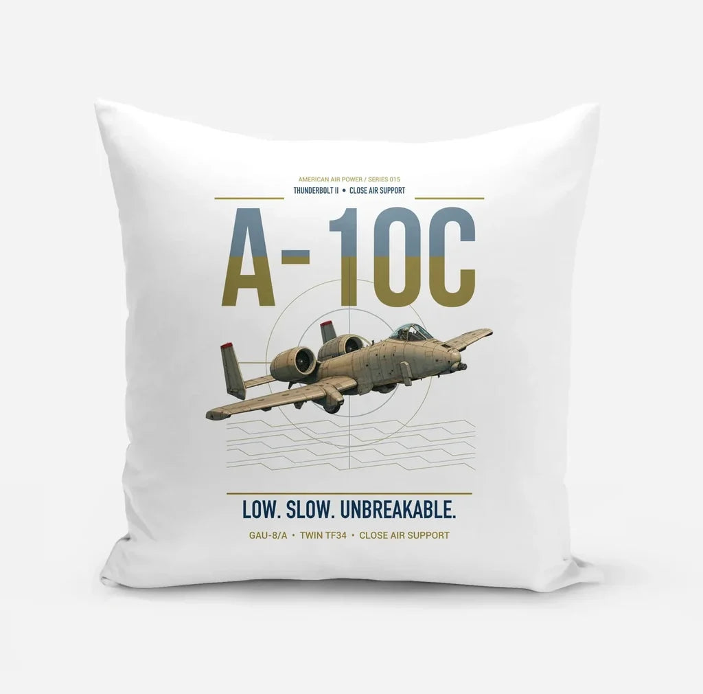 A-10C Thunderbolt II design on white pillow