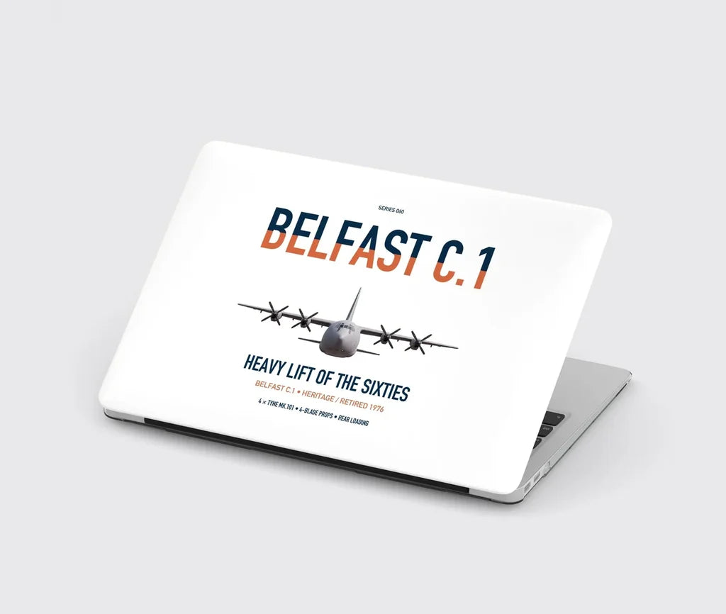 Short Belfast C.1 design on white MacBook case