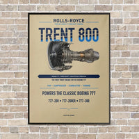 Thumbnail for TRENT 800 vertical canvas print - framed - beige background