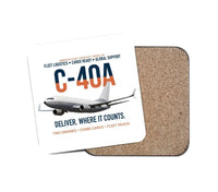 Thumbnail for C-40A Clipper Fleet Logistics Ready design on white 1 piece coaster