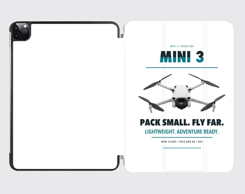 DJI Mini 3 design on white ipad tablet case