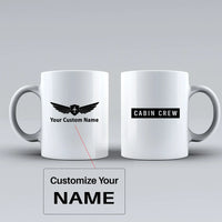 Thumbnail for Cabin Crew Text Ceramic White aviation design on ceramic mug, premium ceramic with glazed finish.