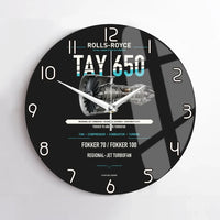Thumbnail for TAY 650 design on black no frame wall clock
