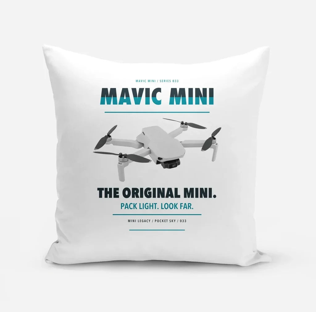 DJI Mavic Mini design on white pillow