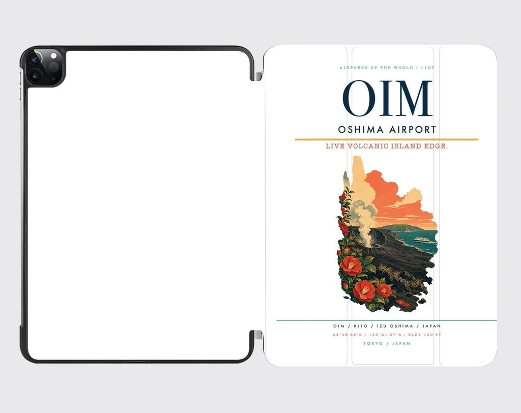 Oshima Airport (OIM) design on white ipad tablet case