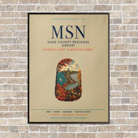 Thumbnail for Dane County Regional Airport Madison MSN vertical canvas print - framed - beige background
