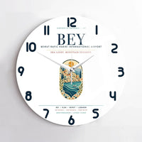 Thumbnail for Beirut Rafic Hariri International Airport (BEY) design on white no frame wall clock