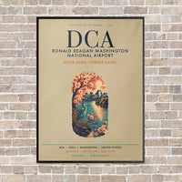 Thumbnail for Ronald Reagan Washington National Airport DCA vertical canvas print - framed - beige background