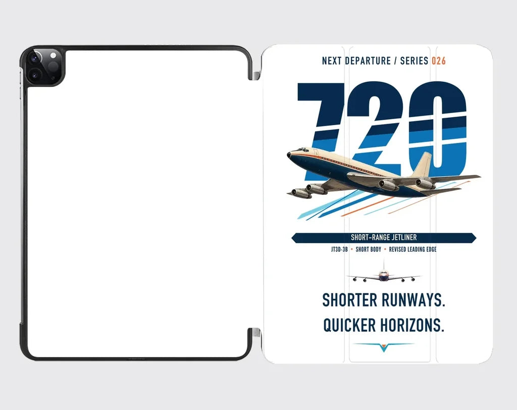 Boeing 720B design on white ipad tablet case