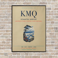 Thumbnail for Komatsu Airport KMQ vertical canvas print - framed - beige background