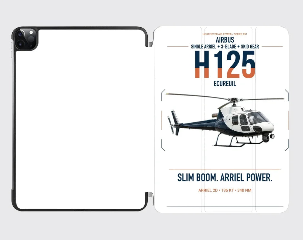 Airbus H125 design on white ipad tablet case