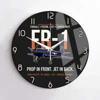 Thumbnail for FR-1 Fireball Prop in Front Jet in Back design on black no frame wall clock