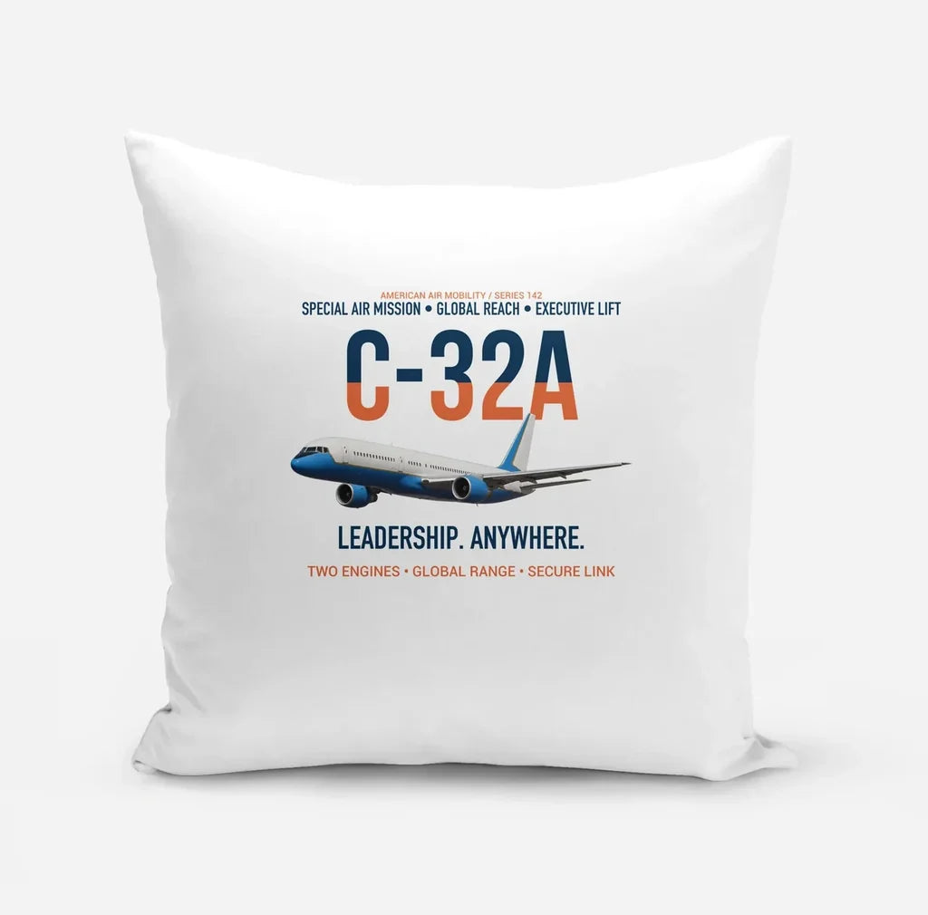 C-32A Air Force Two Global Reach design on white pillow