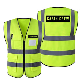 Cabin Crew Text Reflective Vests