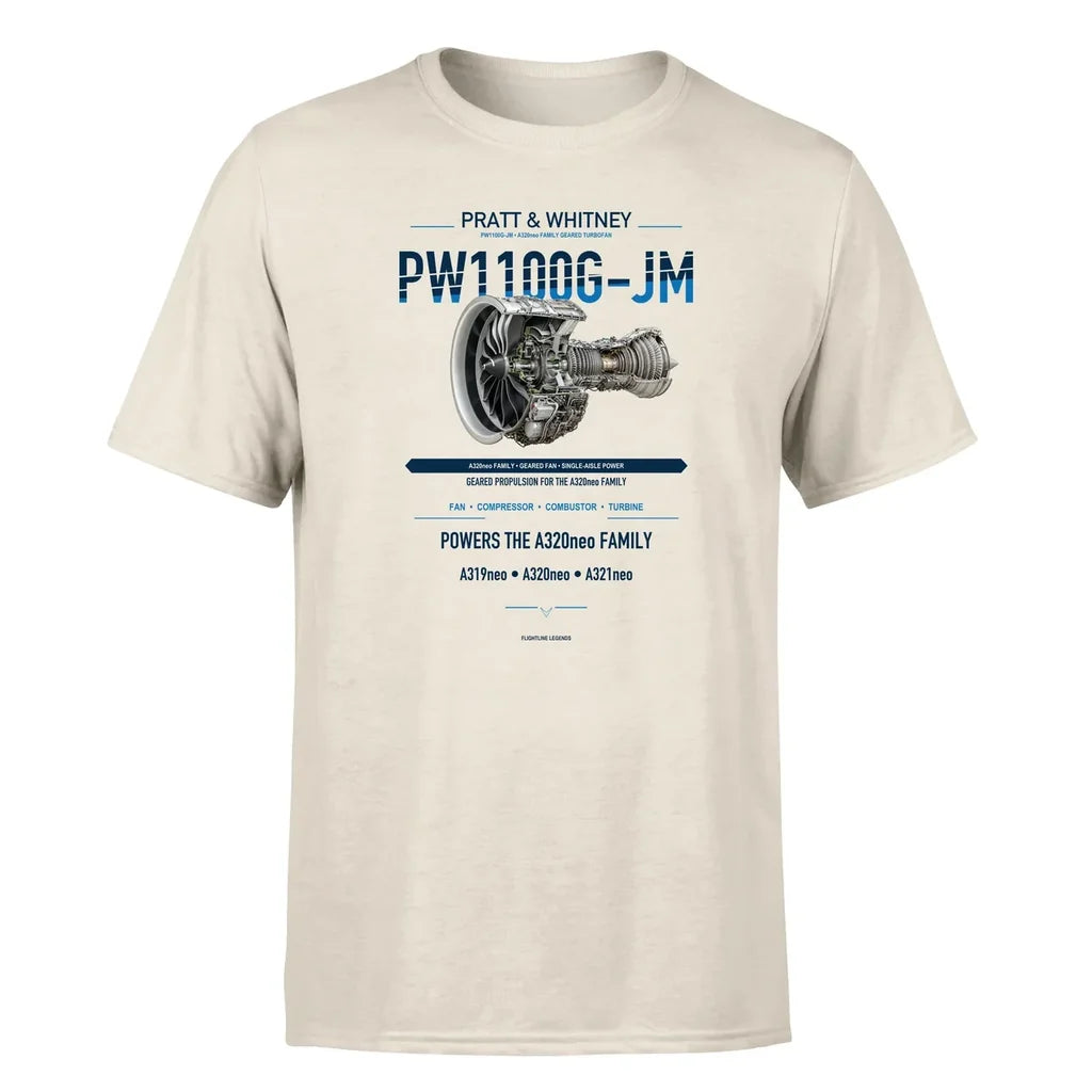 PW1100G-JM design on beige single side